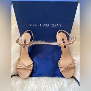 Stuart Weitzman nude straps sandals.